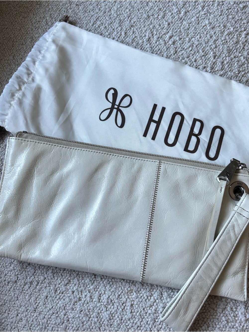 HOBO Women's White Leather Wristlet Clutch